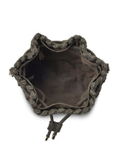 Load image into Gallery viewer, Box Weave Bucket Bag - Khaki Microsuede