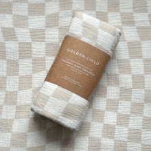 Load image into Gallery viewer, Checked Baby swaddle - Stone