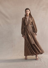 Load image into Gallery viewer, Fiesta Maxi Dress - Metallic Gold Leopard