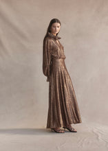 Load image into Gallery viewer, Fiesta Maxi Dress - Metallic Gold Leopard
