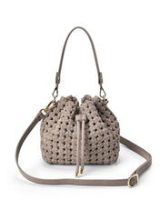 Load image into Gallery viewer, Box Weave Bucket Bag - Fawn Microsuede