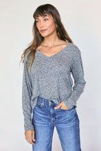 Load image into Gallery viewer, Jimi V Neck Long Sleeve Top - Heather Grey