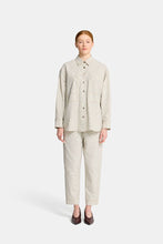 Load image into Gallery viewer, Poppy Shirt -Charcoal &amp; Cream fine stripe
