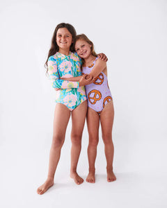 One Piece Bathers - Pretzels Lilac