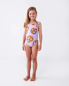 One Piece Bathers - Pretzels Lilac