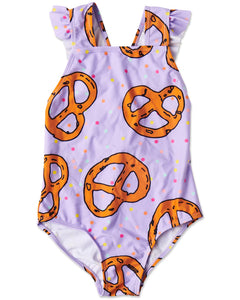 One Piece Bathers - Pretzels Lilac