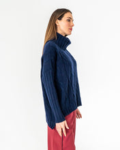 Load image into Gallery viewer, Sinead Roll Neck Knit - Navy Cable