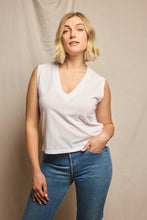 Load image into Gallery viewer, Margot V Neck Tank Top - White