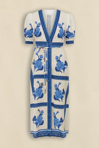 Portrait Dress - Azure Collage