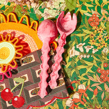 Load image into Gallery viewer, Giselle Salad Servers - Crimson