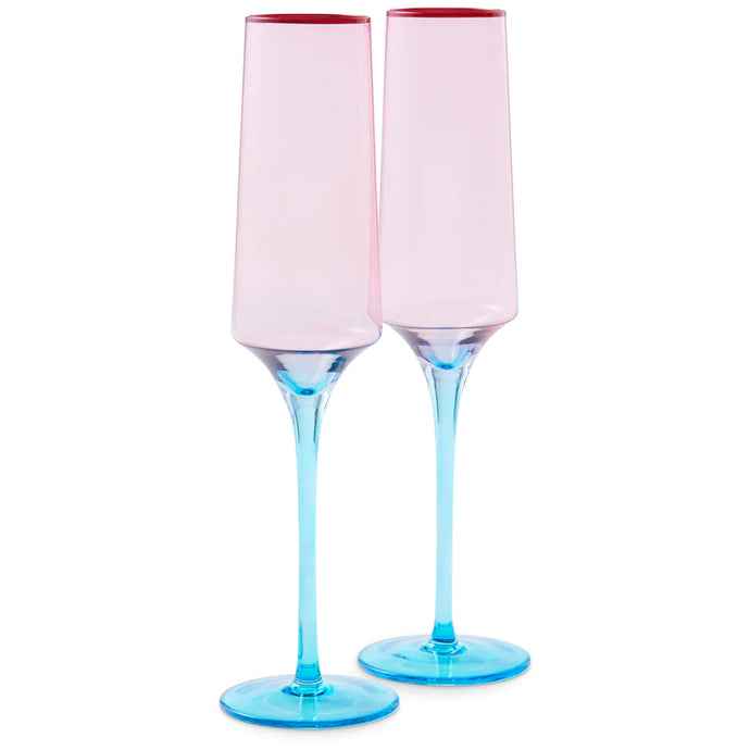 Rose with a Twist Champagne Glass - 2P SET