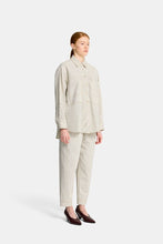 Load image into Gallery viewer, Poppy Shirt -Charcoal &amp; Cream fine stripe