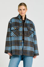 Load image into Gallery viewer, Allegra Relaxed Wool Blend Jacket - Blue Plaid