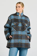 Load image into Gallery viewer, Allegra Relaxed Wool Blend Jacket - Blue Plaid