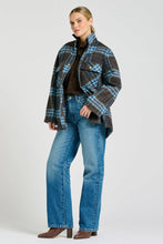 Load image into Gallery viewer, Allegra Relaxed Wool Blend Jacket - Blue Plaid