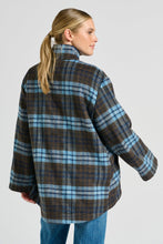 Load image into Gallery viewer, Allegra Relaxed Wool Blend Jacket - Blue Plaid