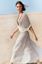 Load image into Gallery viewer, Midi Radial Skirt - Cream / Black 160602
