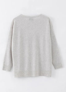 AC N184W Hi Low Slouch Crew Knit - Shell Lead