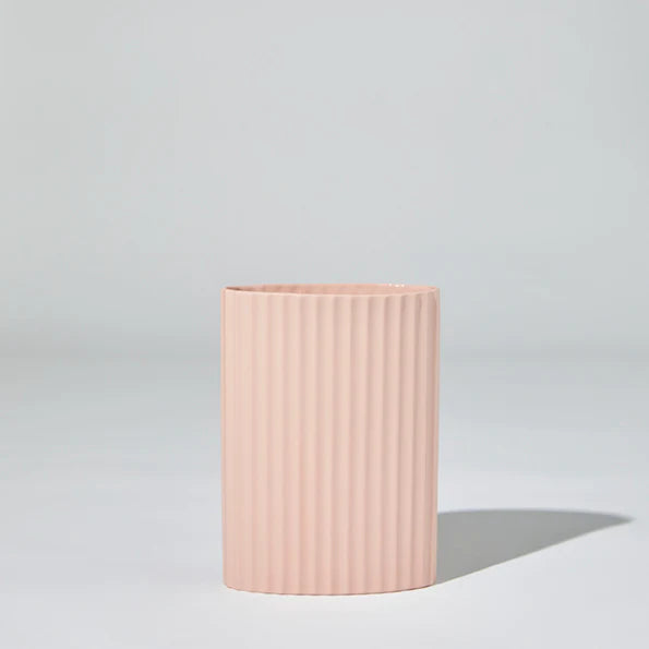 Ripple Oval Vase - Medium Icy Pink