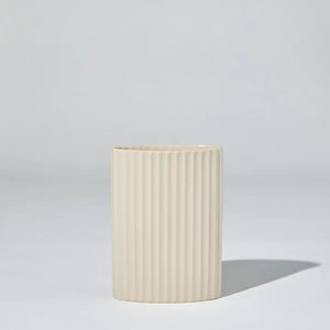 Ripple Oval Vase - Medium Chalk