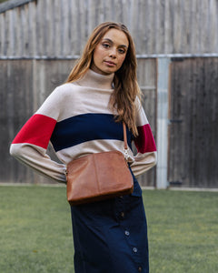 Burbank Crossbody Large - Tan Pebble