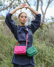 Load image into Gallery viewer, Clara Weave Crossbody - Hot Pink Suede