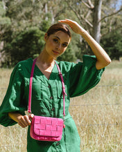 Load image into Gallery viewer, Clara Weave Crossbody - Hot Pink Suede