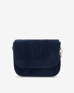 Clara Weave Crossbody - Navy Suede