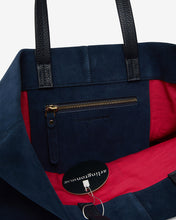 Load image into Gallery viewer, Claudia Open Tote Large - Navy Suede
