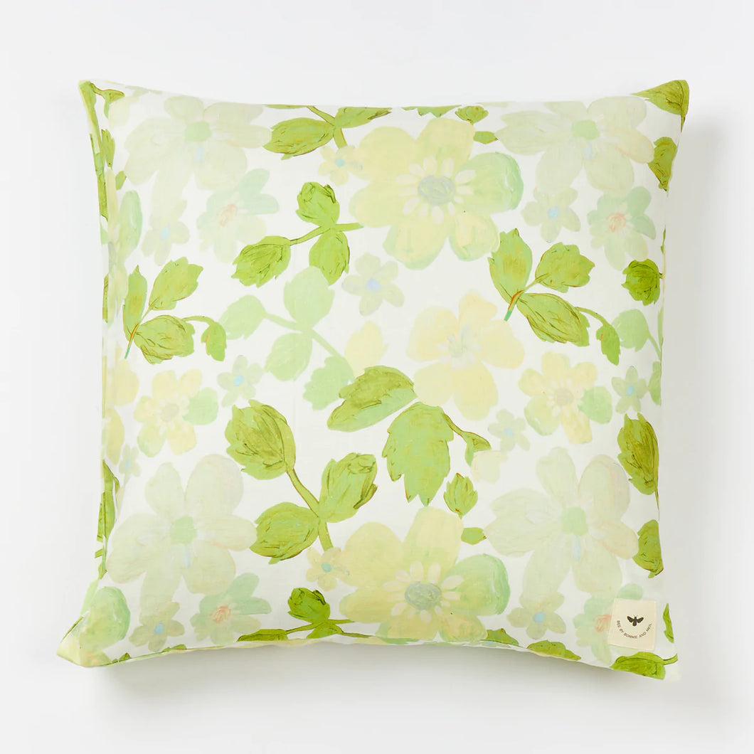 Euro Pillowcase - Mini Pastel Floral Green