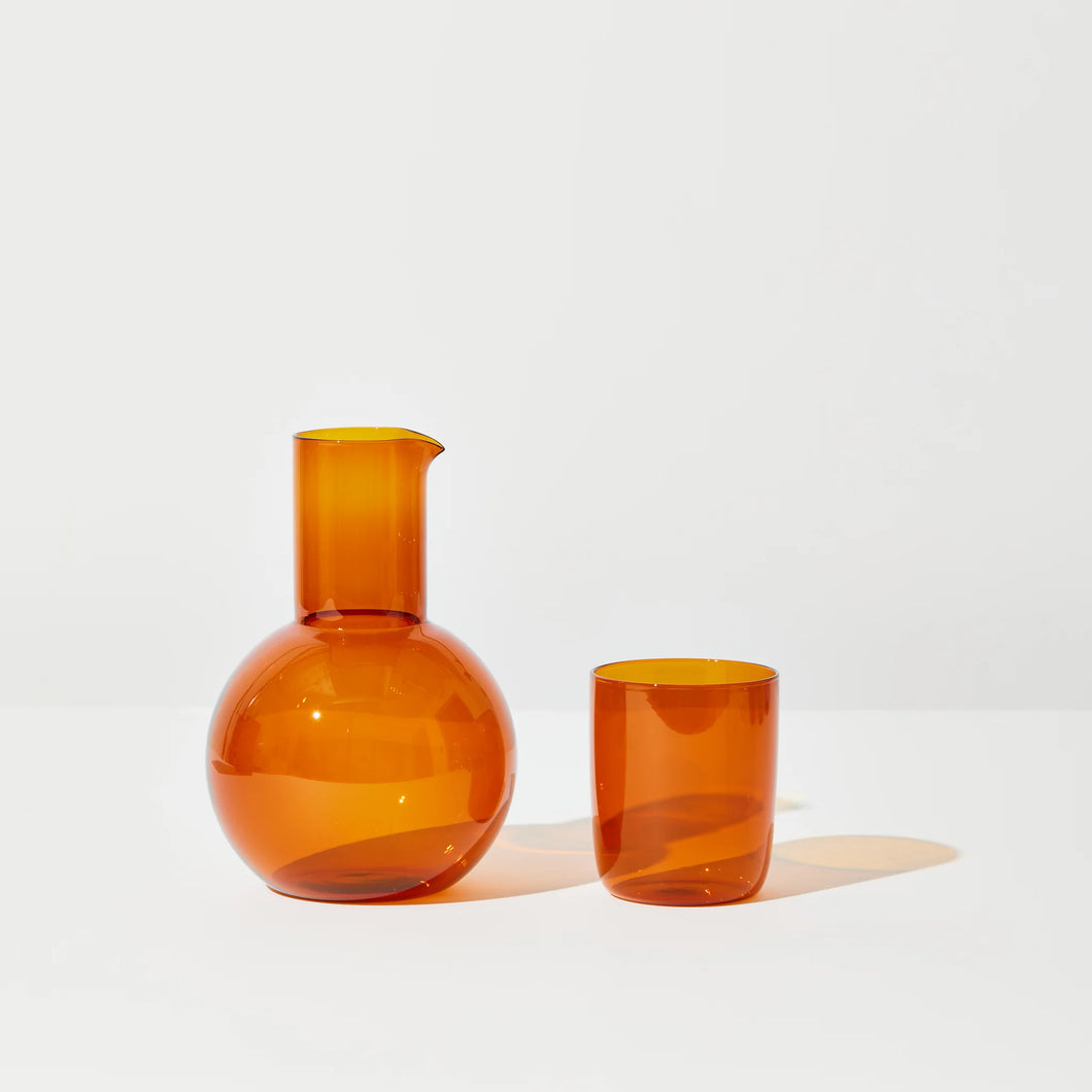 Belly Carafe + Cup Set - Amber