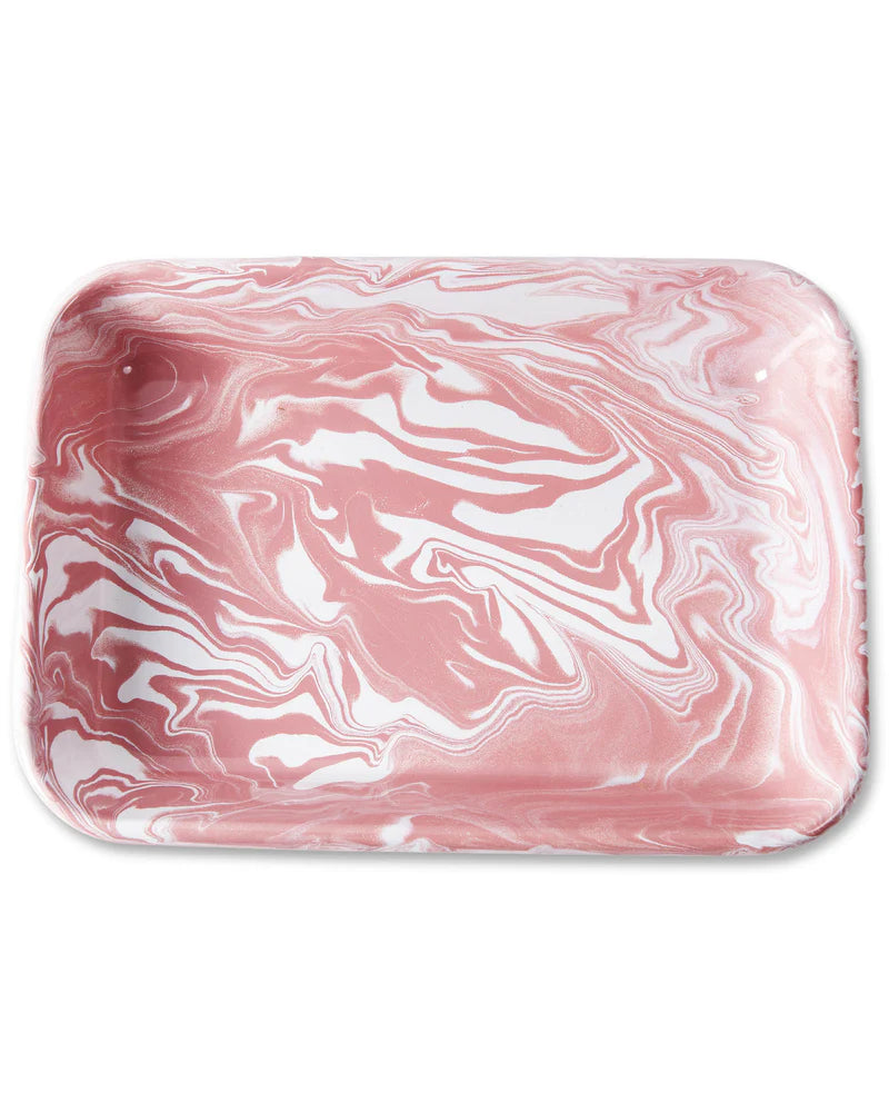 Enamel Baking Dish - Pink Marble
