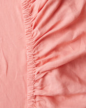 Load image into Gallery viewer, Linen Fitted Sheet - Coral