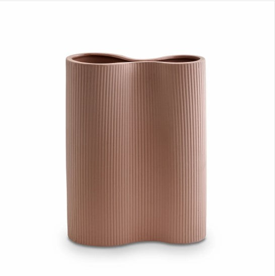 Medium Ribbed Infinity Vase - Ochre