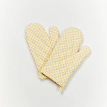 Load image into Gallery viewer, Oven Mitts-Tiny Checkers Peach(set of 2)