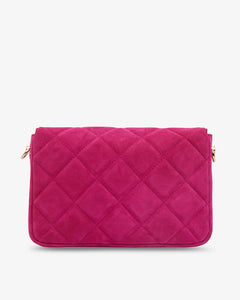 Sarah Crossbody - Hot Pink Suede