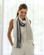 Load image into Gallery viewer, EK Scarf - Navy Stripe