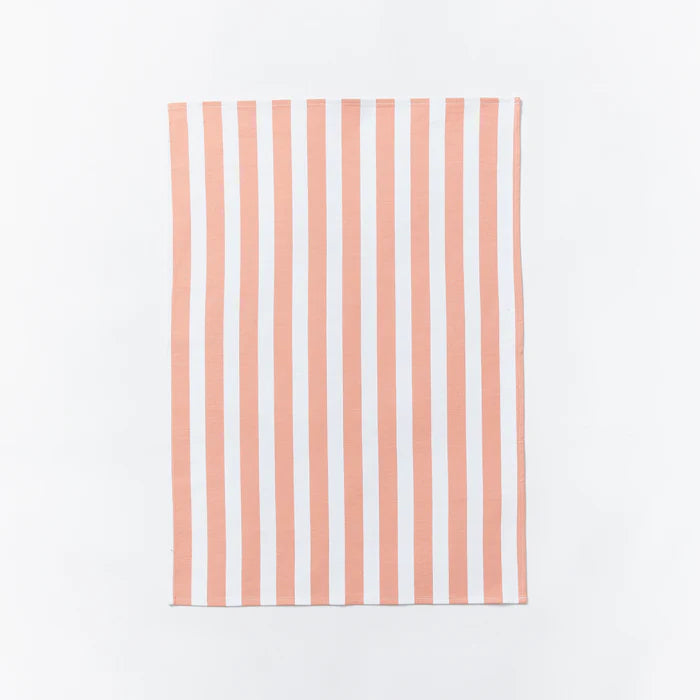 Tea Towel  - Woven Stripe Pink